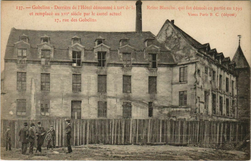 Carte postale ancienne Paris 13e 17, rue des Gobelins Hotel Reine Blanche à Paris 13e
