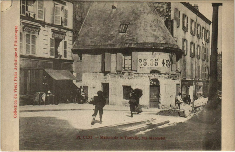 Carte postale ancienne Maison de la Tourelle, Rue Marcadet à Paris 18e