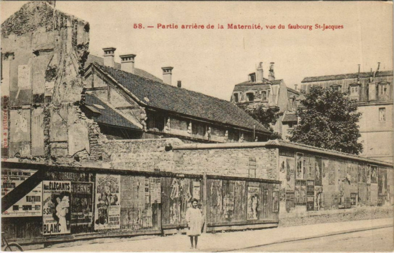 Carte postale ancienne Partie arrière de la Maternité, vue du faubourg Saint-Jacques à Paris 14e