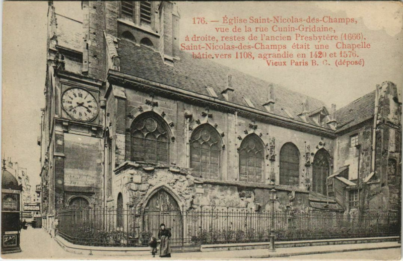Carte postale ancienne Paris 3e Eglise Saint-nicolas-des-Champs à Paris 3e