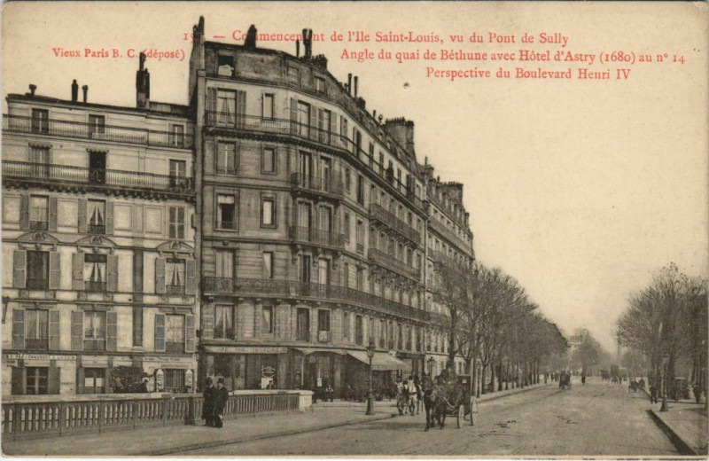 Carte postale ancienne Paris 11e Bd Henri Iv Ile Saint-Louis à Paris 11e