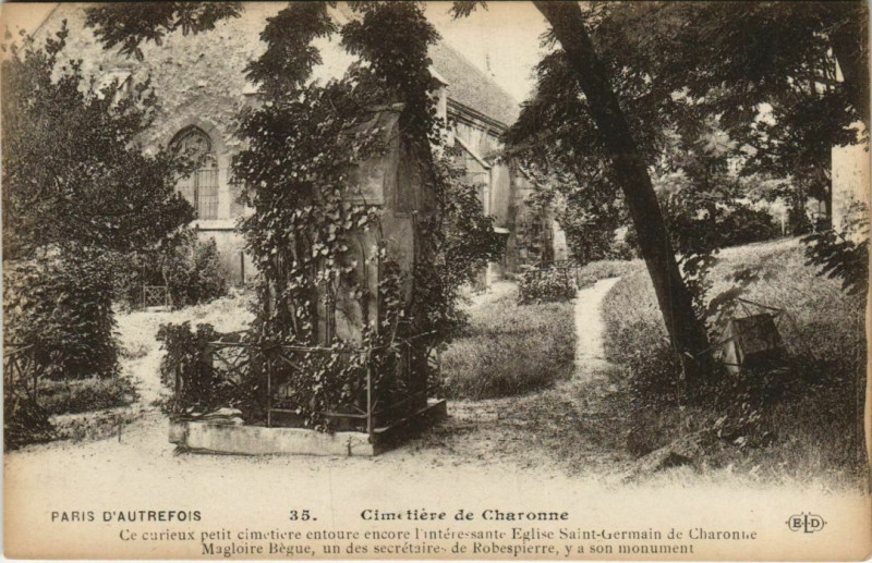 Carte postale ancienne Cimetière de Charonne à Paris 20e