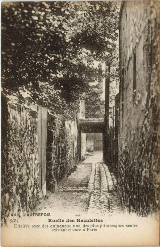 Carte postale ancienne Ruelle des Reculettes à Paris 13e