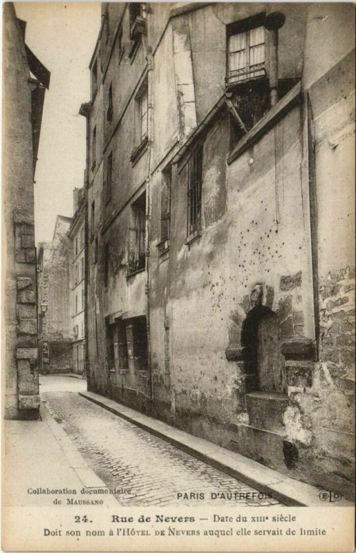 Carte postale ancienne Rue de Nevers - Hôtel de Nevers à Paris 6e