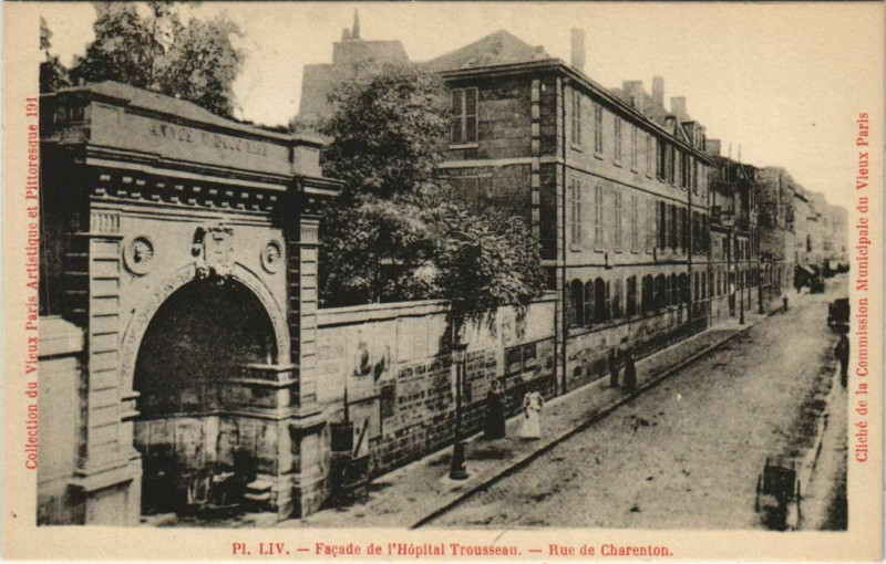 Carte postale ancienne Paris 12e Rue de charenton Hopital Trousseau à Paris 12e