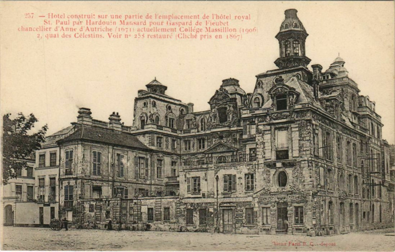 Carte postale ancienne Paris 4e 2, Quai des Célestins College Massilon à Paris 4e