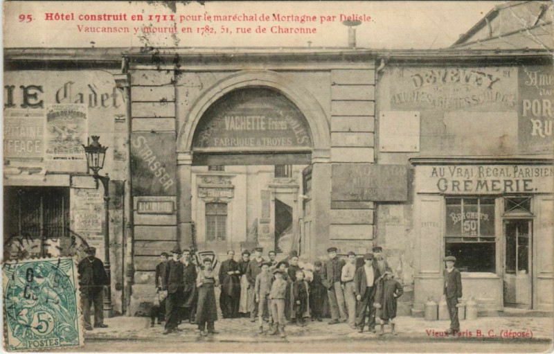 Carte postale ancienne Paris 11e 51, rue de Charonne Hotel à Paris 11e