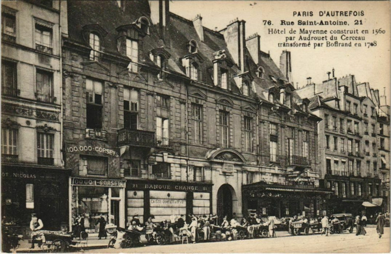 Carte postale ancienne Paris 4e 21, Rue Saint-Antoine Hotel de Mayenne à Paris 4e