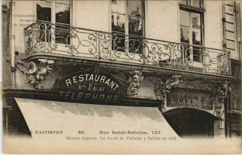Carte postale ancienne Paris 4e 133, Rue Saint-Antoine Maison Séguier à Paris 4e