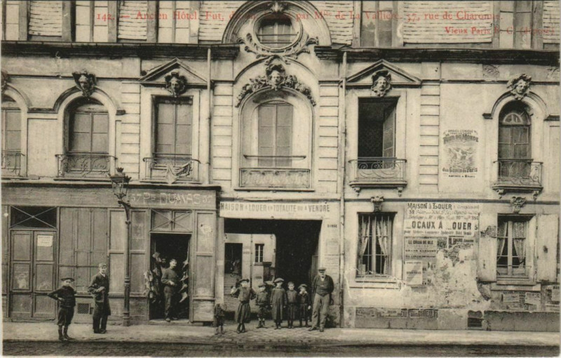 Carte postale ancienne Paris 11e 57, rue de Charonne Hotel à Paris 11e