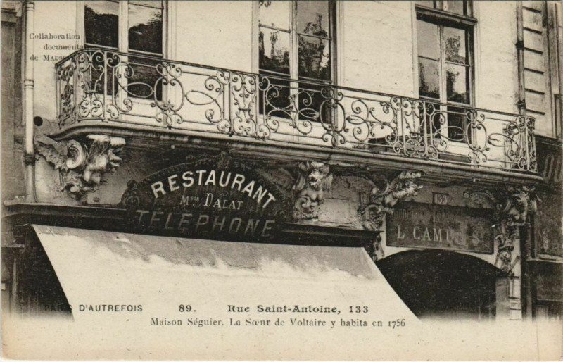 Carte postale ancienne Paris 4e 133, Rue Saint-Antoine Maison Séguier à Paris 4e