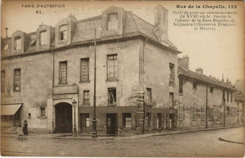 Carte postale ancienne Rue de la Chapelle, 122 à Paris 18e