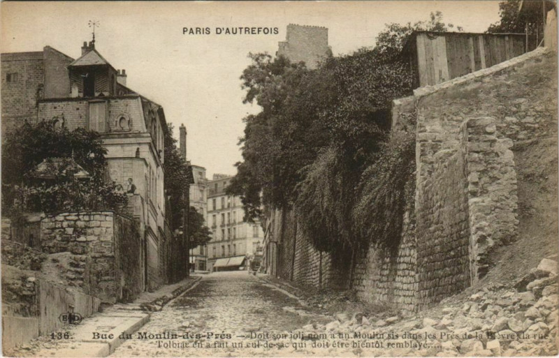Carte postale ancienne Rue du Moulin-des-Prés à Paris 13e