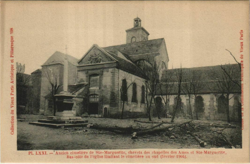 Carte postale ancienne Paris 11e Cimetiere de Sainte-marguerite à Paris 11e
