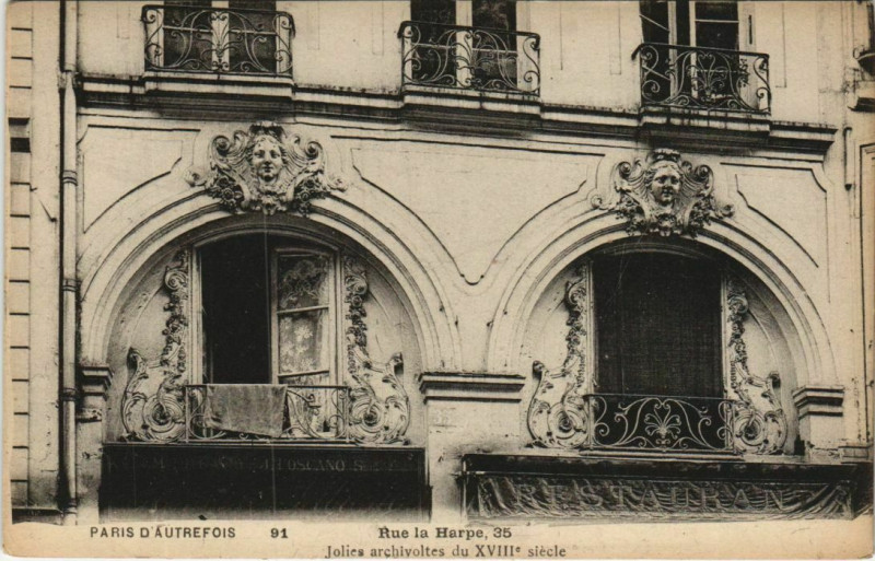 Carte postale ancienne Paris 5e 35, Rue la Harpe Archivoltes à Paris 5e