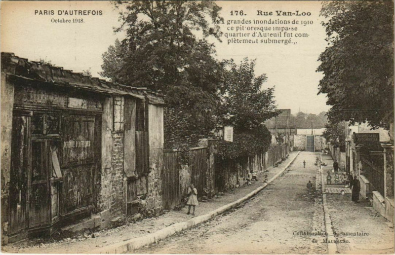 Carte postale ancienne Rue Van-Loo à Paris 16e