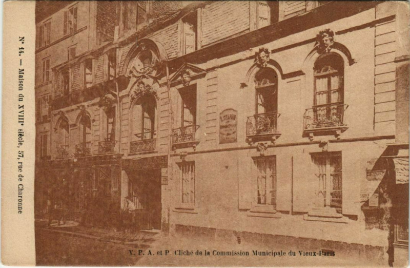 Carte postale ancienne Paris 11e 57, rue de Charonne Maison à Paris 11e