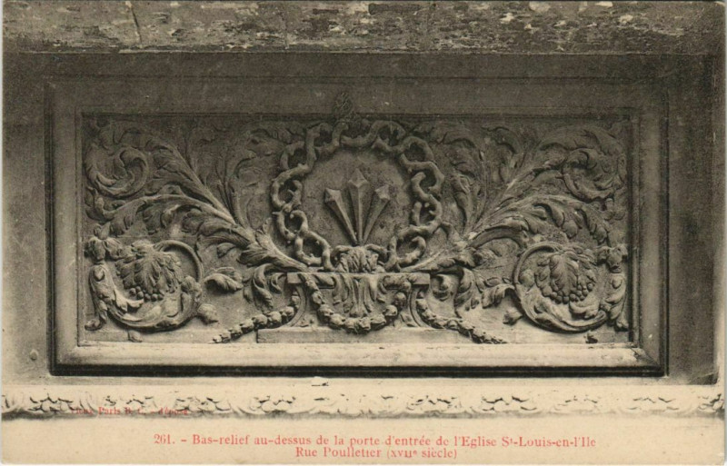 Carte postale ancienne Paris 4e Rue Poulletier Eglise Saint-Louis-en-l'Ile à Paris 4e