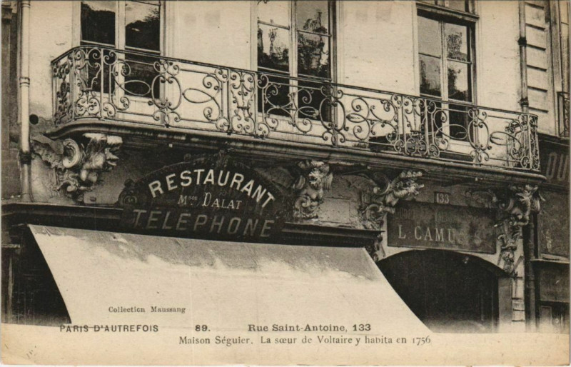 Carte postale ancienne Paris 4e 133, Rue Saint-Antoine Maison Séguier à Paris 4e