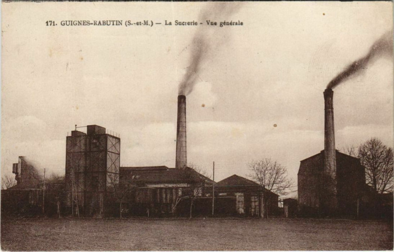 Carte postale ancienne Guignes-Rabutin La Sucrerie Vue générale à Guignes