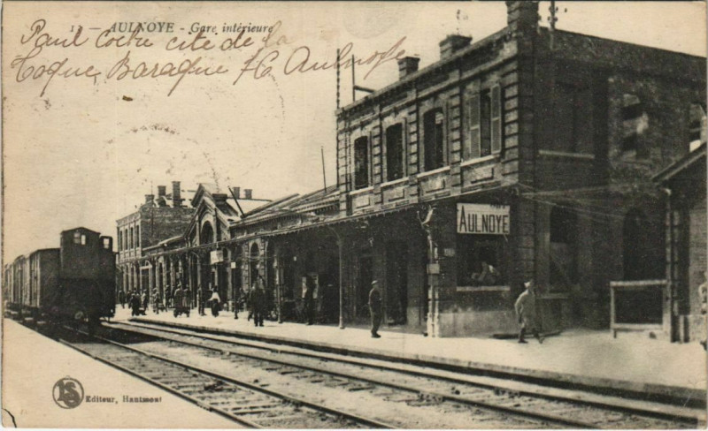 Carte postale ancienne Aulnoye Gare intérieure à Aulnoy