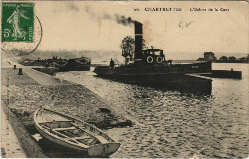 Carte postale ancienne Chartrettes Ecluse de la Cave à Chartrettes