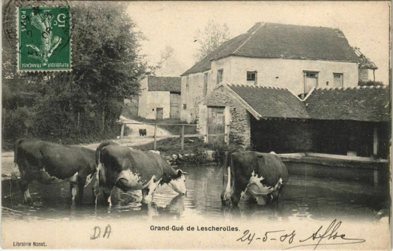 Carte postale ancienne Lescherolles Grand gué à Lescherolles