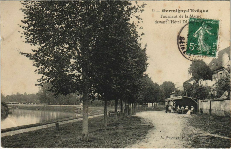 Carte postale ancienne Germigny-L'Eveque Tournant de la marne