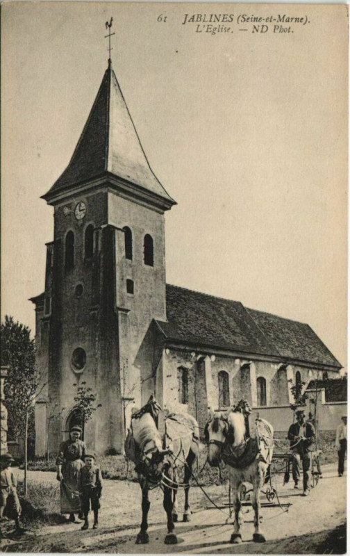 Carte postale ancienne Jablines Eglise à Jablines