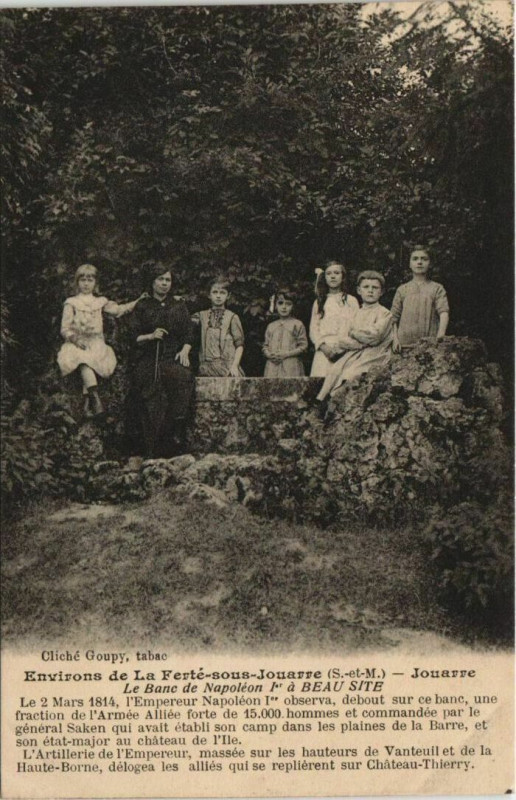 Carte postale ancienne Jouarre Le Banc De Napoleon à Jouarre