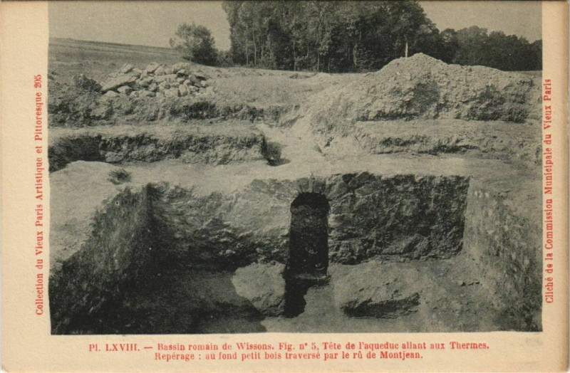 Carte postale ancienne Wissous 91 Rue de montjean Bassin Romain de Wissons à Wissous