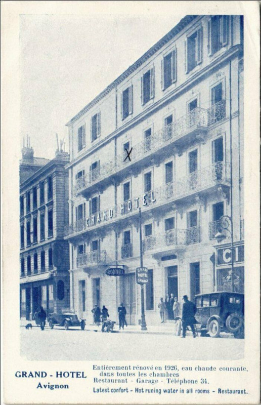 Carte postale ancienne Avignon Grand hotel à Avignon