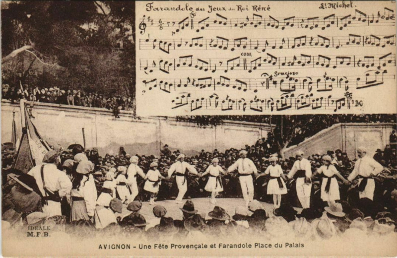 Carte postale ancienne Avignon Fete Provencale Franadole à Avignon