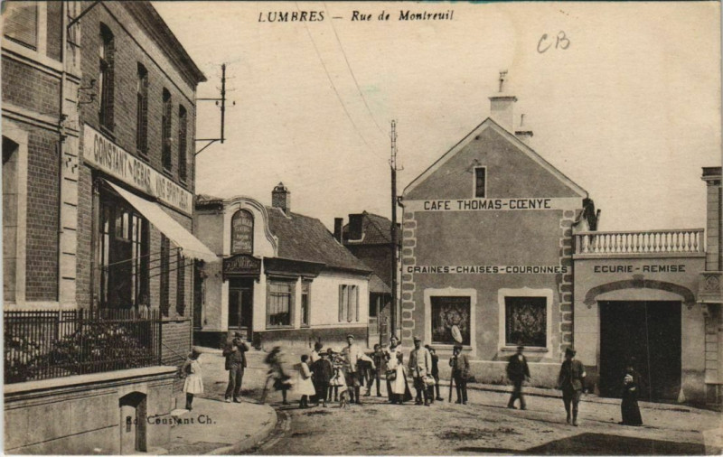 Carte postale ancienne Lumbres Rue de MOntreuil à Lumbres