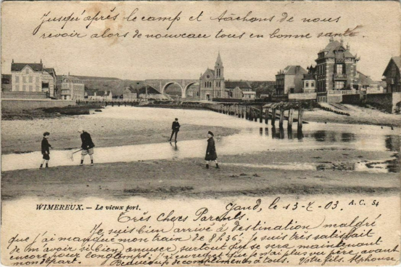 Carte postale ancienne Wimereux Vieux Port à Wimereux