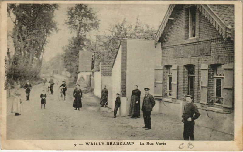 Carte postale ancienne Wailly-Beaucamp Rue Verte à Wail