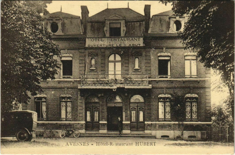 Carte postale ancienne Avesnes Hotel-Restaurant Hubert à Avesnes
