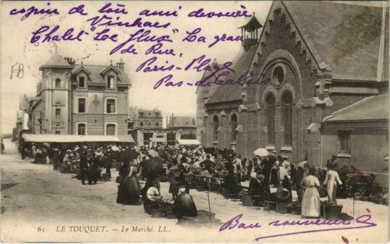 Carte postale ancienne Le Touquet-Paris-Plage Le Marché au Touquet-Paris-Plage