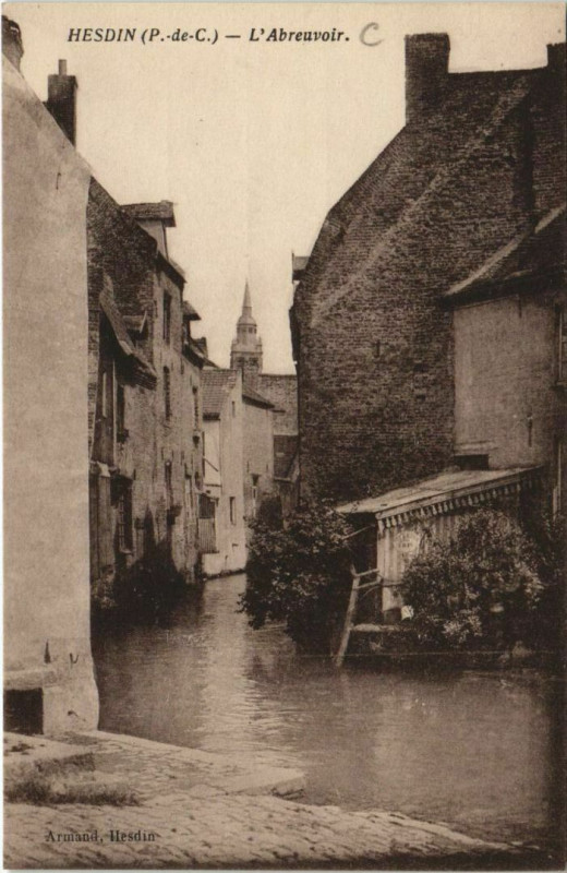 Carte postale ancienne Hesdin Abreuvoir à Hesdin