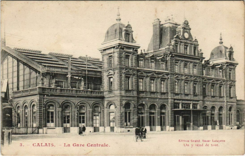 Carte postale ancienne Calais Gare Centrale à Calais