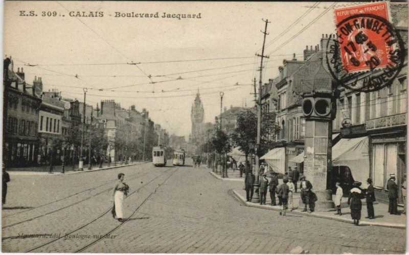 Carte postale ancienne Calais Boulevard Jacquart à Acq