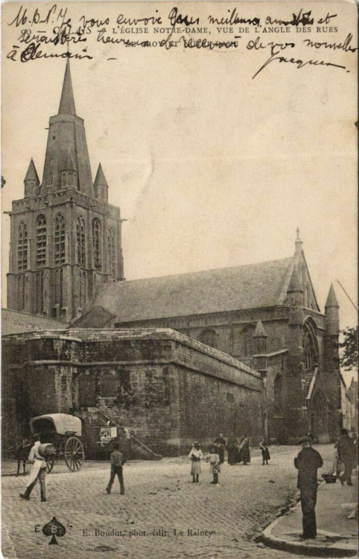 Carte postale ancienne Calais Eglise notre-Dame à Calais