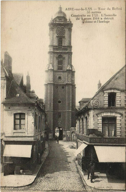 Carte postale ancienne Aire-Sur-La-Lys Tour du Beffroi à Aire-sur-la-Lys