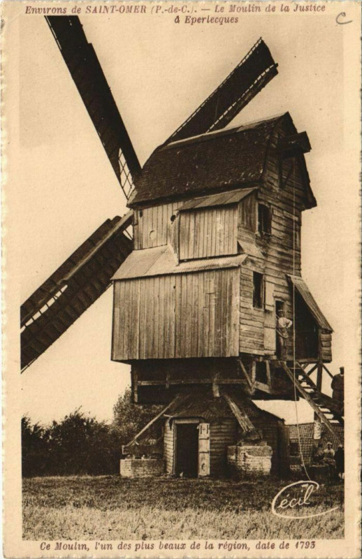 Carte postale ancienne Saint-Omer Moulin de la Justice à Saint-Omer