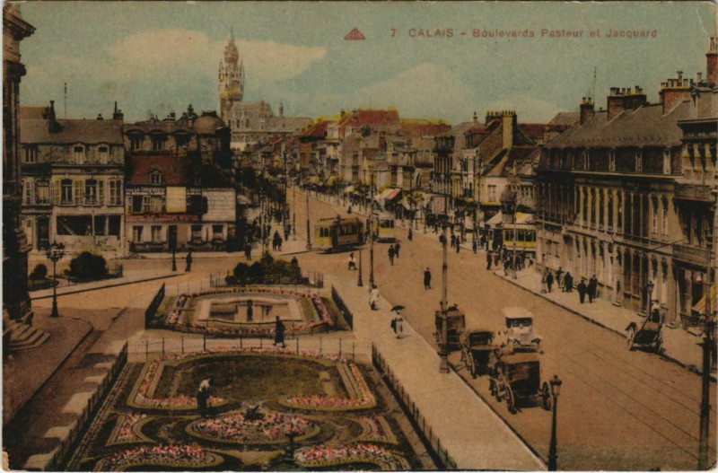 Carte postale ancienne Calais Boulevard Jacquart et pasteur à Acq