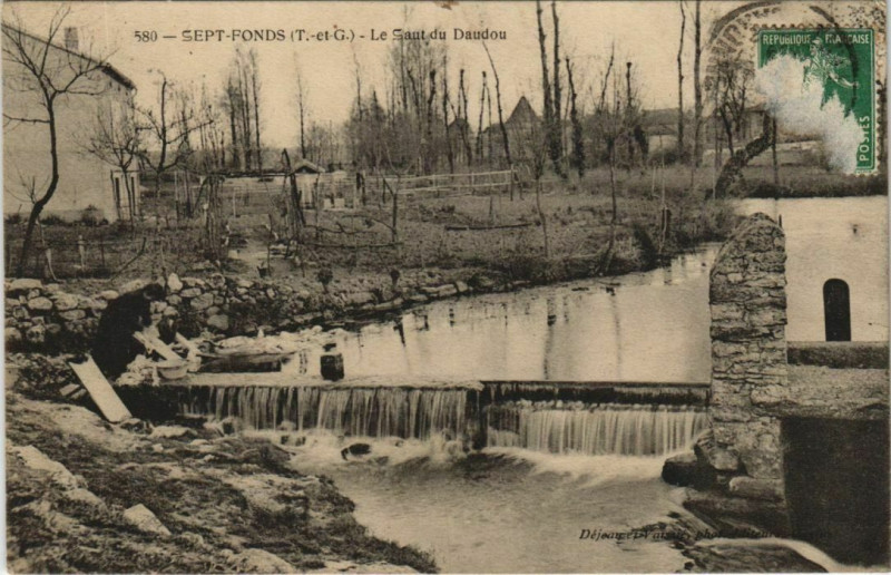 Carte postale ancienne Sept-Fonds Saut du Daudon