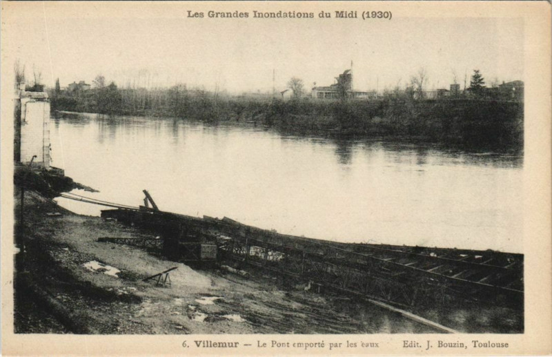 Carte postale ancienne Inondation Villemur le Pont