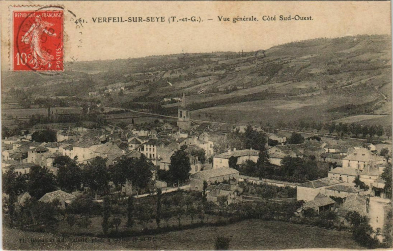 Carte postale ancienne Verfeil-Sur-Seye Vue générale à Verfeil