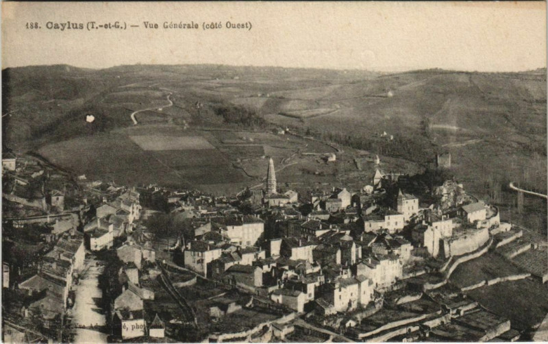 Carte postale ancienne Caylus Vue générale à Caylus
