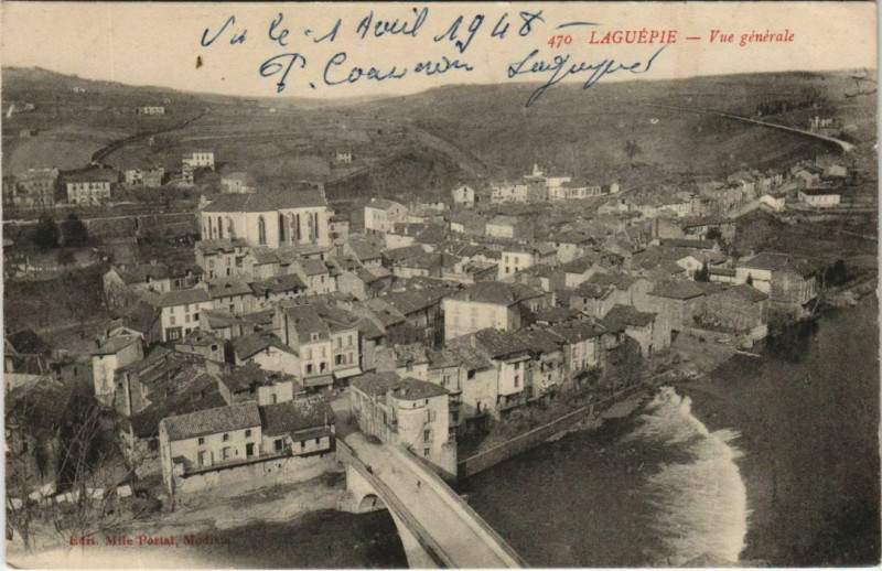 Carte postale ancienne Laguepie Vue générale